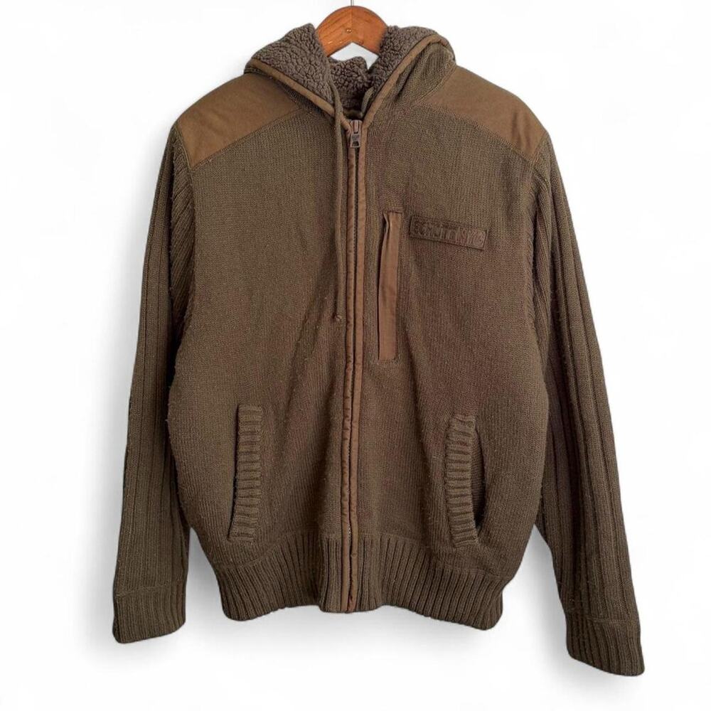 Schott NYC Paratrooper Utility Hoodie Mens L Military Zip Up Wool Blend Classic